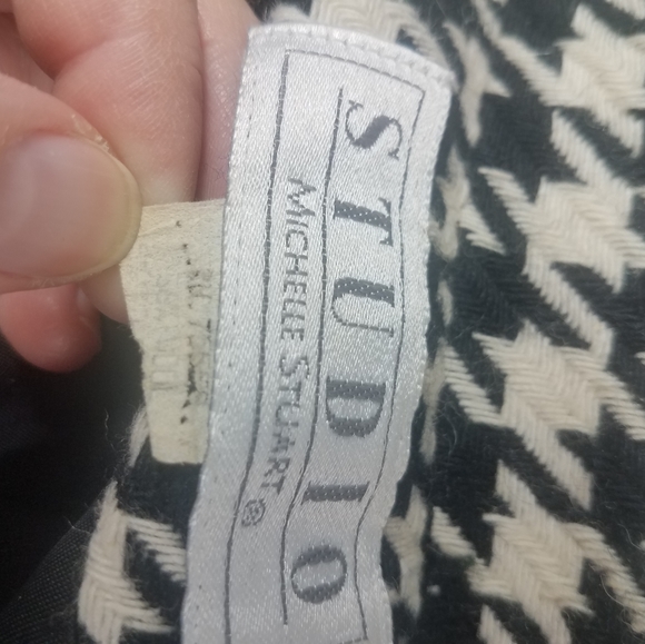 Vintage Michelle Stuart Houndstooth Wool Blazer Suit Jacket - Picture 7 of 15